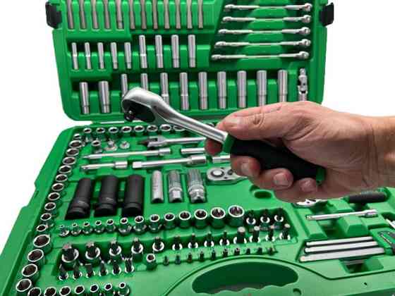 Профессиональный набор инструмента комбинированный 1/4", 3/8", 1/2" 163ед. TOPTUL GCAI163R Харків