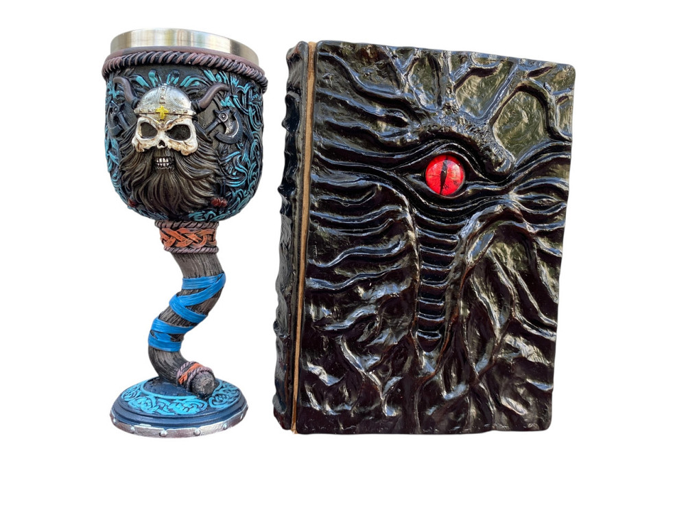 Подарочный набор Бокал 3 Молот Тора Викинг и Блокнот 3 «Книга, смотрящая в ответ» Київ - зображення 3