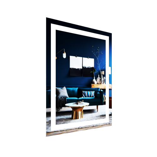 Дзеркало з LED підсвічуванням та білою підкладкою 800 х 600 мм Київ - зображення 1