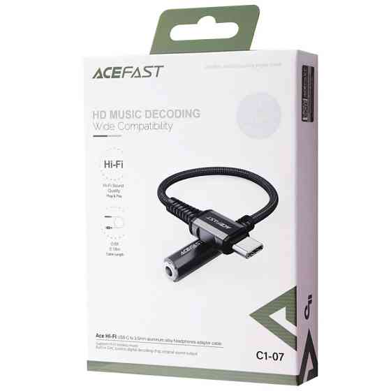Аудио кабель Aux Acefast C1-07 (Type-C to AUX 3.5mm) (1m) Херсон