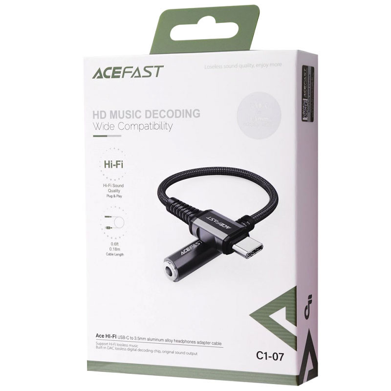 Аудио кабель Aux Acefast C1-07 (Type-C to AUX 3.5mm) (1m) Херсон - зображення 4