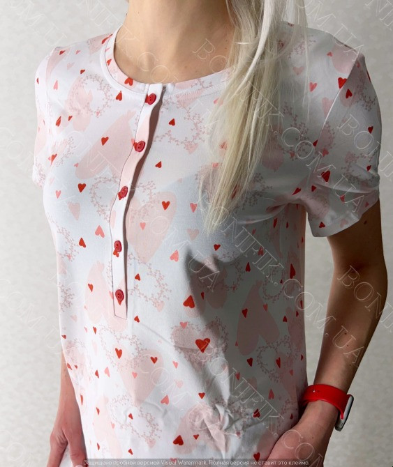 Женская ночная сорочка с коротким рукавом "Sweet Love" (арт. LDK 103/14/01) Кривий Ріг - зображення 3