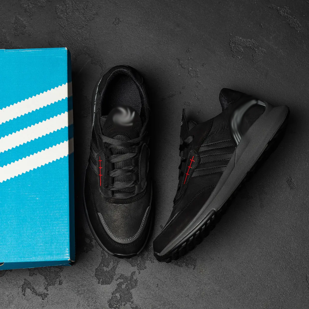 Мужские кожаные кроссовки Retropy Black Київ - зображення 10