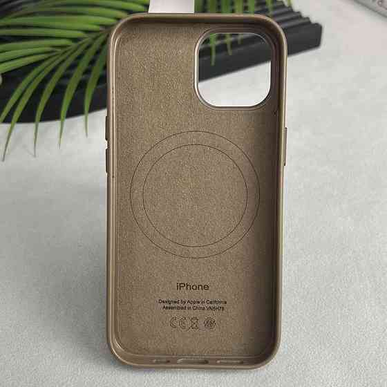 Кожаный чехол Leather Case (AAA) with MagSafe and Animation для Apple iPhone 15 (6.1") Херсон
