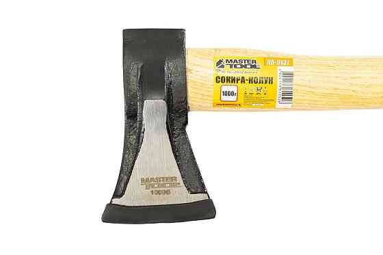 Топор-колун MASTERTOOL 1000 г HRC 50 рукоятка из дерева с полимерной защитой 430 мм 05-0131 Харків