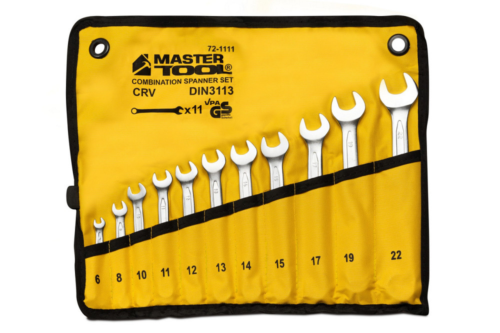 Ключи комбинированные MASTERTOOL COLD FORGED набор 11 шт (6/8/10/11/12/13/14/15/17/19/22 мм) 31CrV3  Харьков - изображение 1