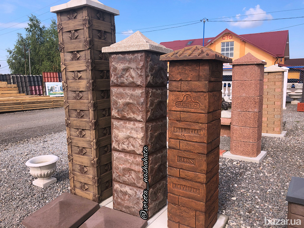 Набірні бетонні стовпи для паркану від виробника Херсон - зображення 1