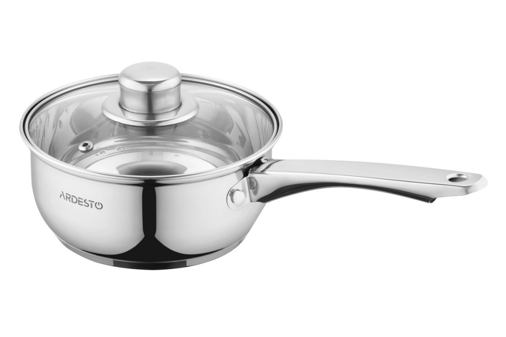 Ківш із скляною кришкою Ardesto Gemini Gourmet AR-1912-BS 16 см 1.2 л Киев - изображение 1
