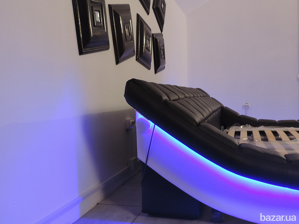 Кожаная двуспальная кровать Alibi с подсветкой. двоспальне ліжко Київ - зображення 4