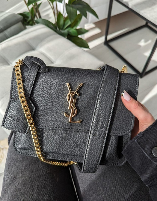 Стильна жіноча сумка крос боді AN114 Yves Saint-Laurent LUX чорна Одеса - зображення 4