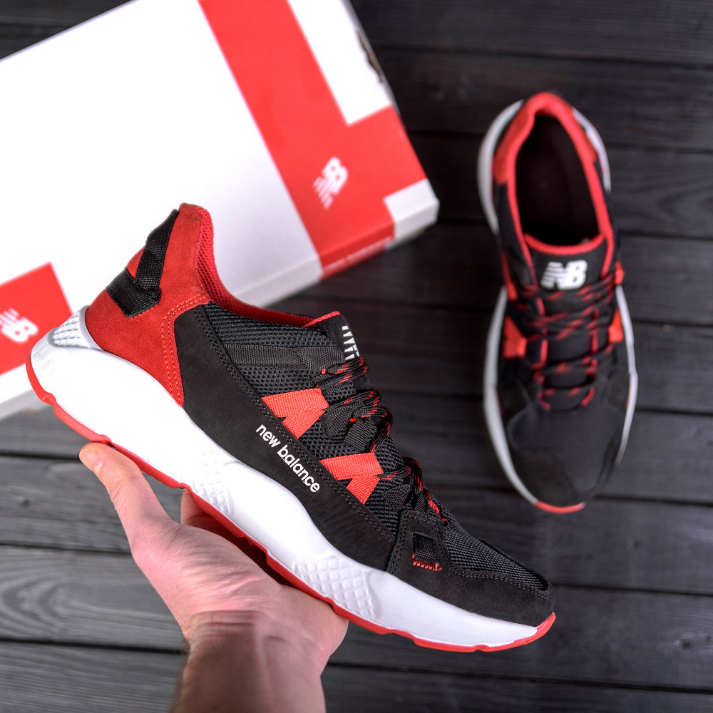 Мужские летние кроссовки сетка New Balance Black Red Киев - изображение 7