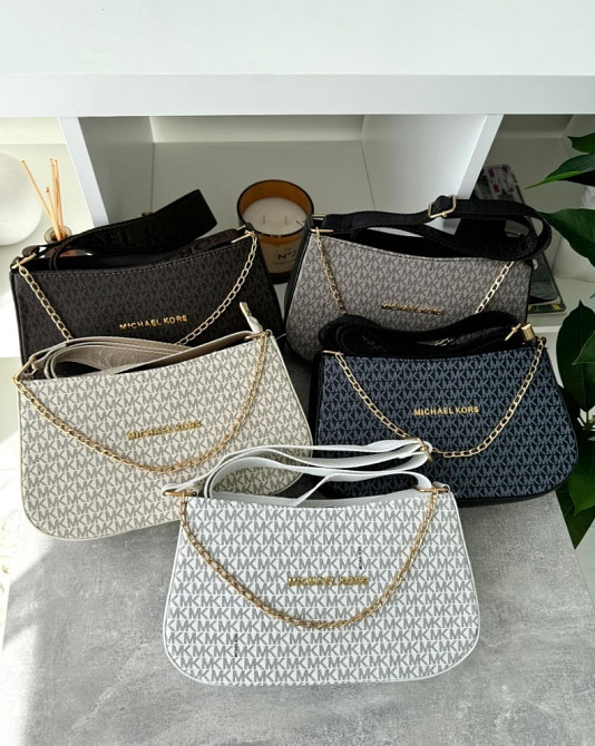 Модная кросс боди на широком ремне брендовая Michael Kors багет з цепью AN110 Київ - зображення 2