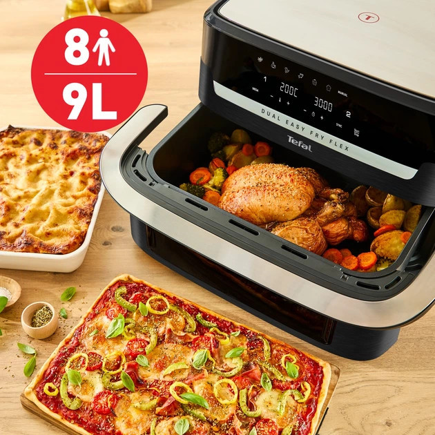 Мультипечь Tefal Dual Easy Fry Flex EY9228E0 9 л 2700 Вт черная Київ - зображення 8