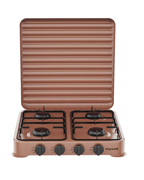 Плита настольная газовая VILgrand VGP-4042 BROWN 4 кВт коричневая Київ - зображення 1