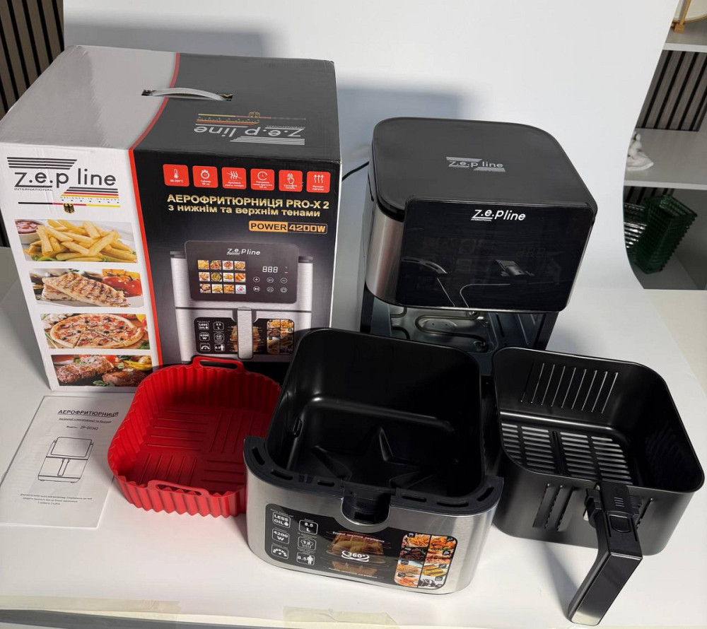 Аэрогриль мультипечь на два тэна со съемным ковшиком и силиконовой формой Zepline ZP-00342 13 л 4200 Киев - изображение 4