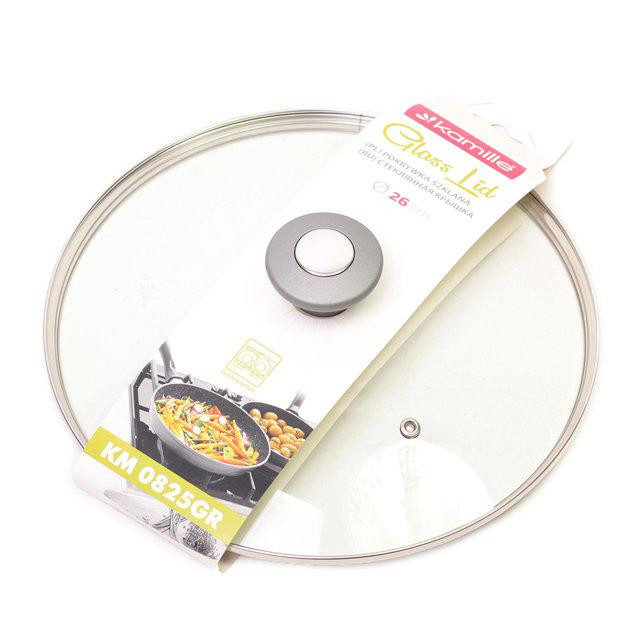 Кришка скляна Kamille KM-0825GR 26 см Киев - изображение 1