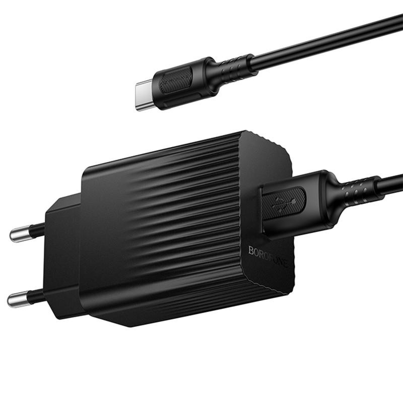 СЗУ Borofone BAS72A Source QC3.0 (1USB-A) + кабель USB to Type-C Херсон - зображення 2