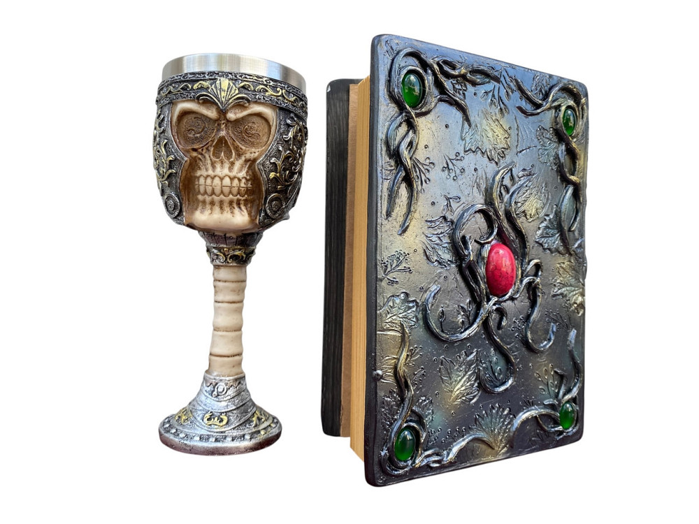 Подарочный набор Бокал 3D Череп в Шлеме и Блокнот 3D «Лесной Гримуар Лисы» Киев - изображение 2