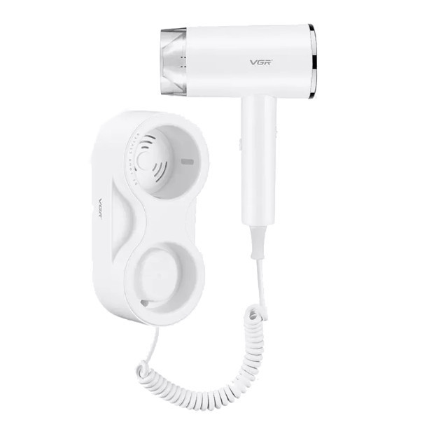 Фен настенный VGR V-407 WHITE 1600 Вт белый Київ - зображення 1