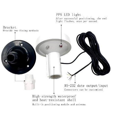 Антенна GPS L1, SBAS L1, QZSS L1, интерфейс NMEA 0183, 4800bps, RS 232, 12V (7-28V), кабель 5 м (108 Днепр - изображение 7