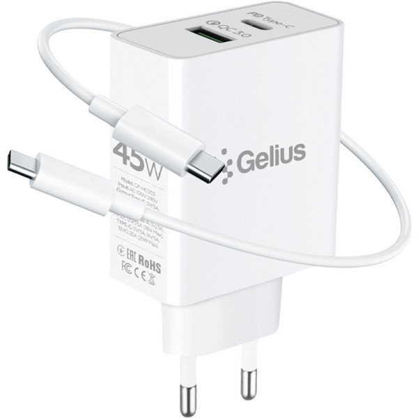МЗП Gelius X-Duo PRO GP-HC053 45W + cable Type-C White (Код товару:41958) Харків - зображення 1