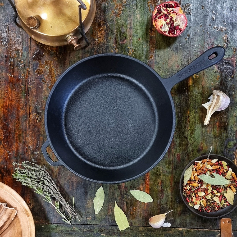 Сковорода чугунная Maysternya с чугунной ручкой 26х6 см Т203 Одеса - зображення 12