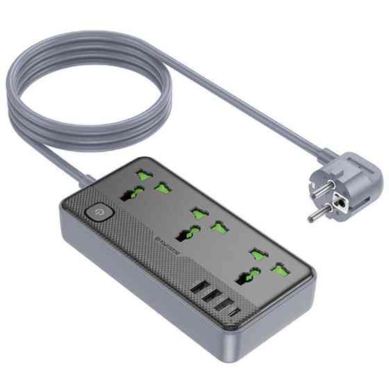 Удлинитель Borofone BAC2A (3USB-A/1C/3xSocket) (1.5m) Херсон