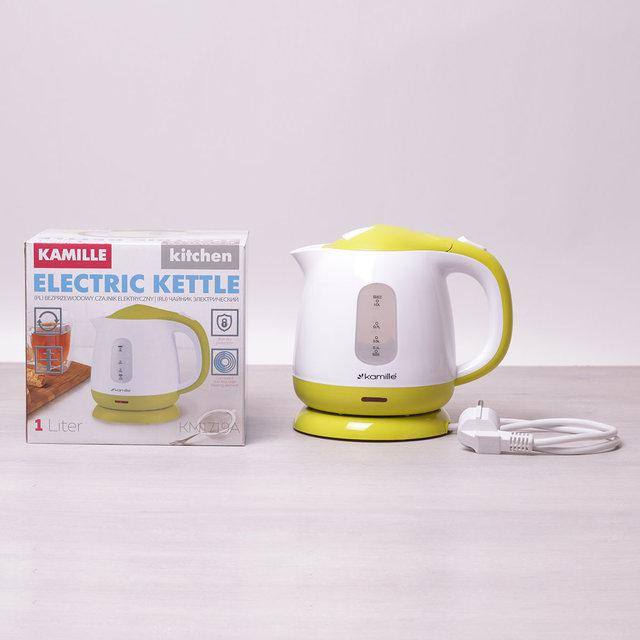 Электрочайник белый с салатовым на 1 л Kamille KM-1719A Киев - изображение 7