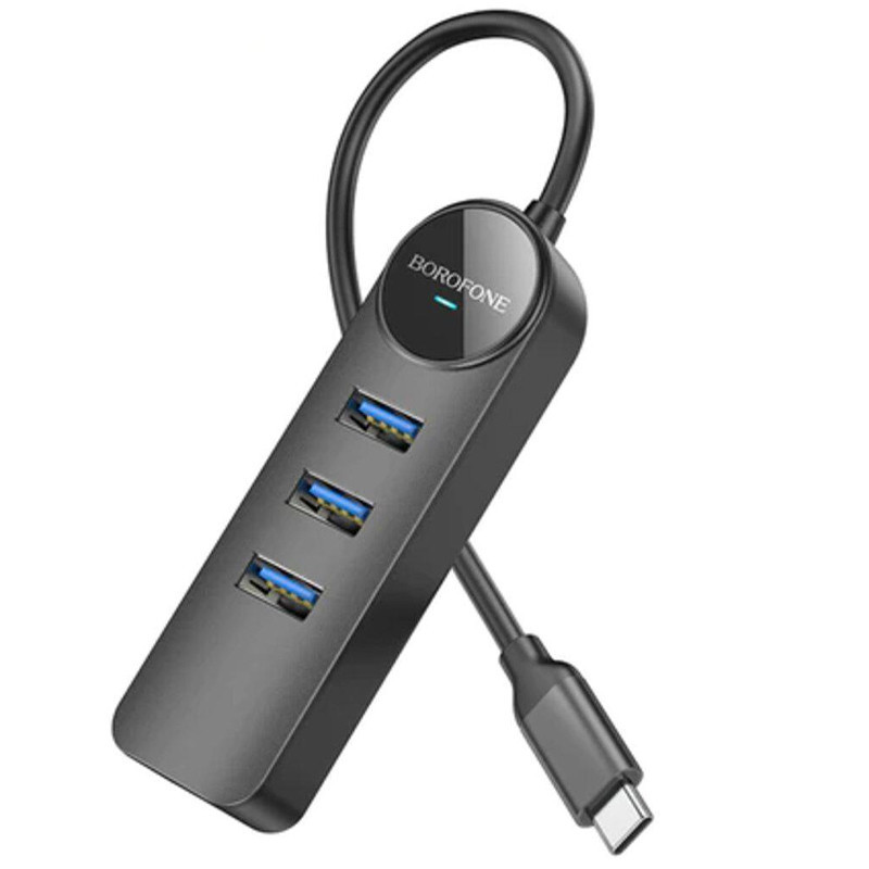 Переходник Borofone DH6 Erudite 4in1 Gigabit Ethernet (Type-C to USB3.0*3+RJ45) (0.2m) Херсон - изображение 2