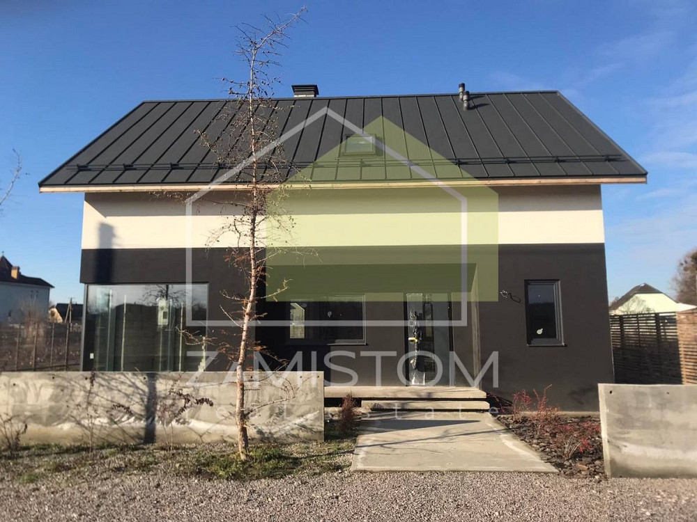 Новий будинок 180 м2 розташований в мальовничій локації села Гнідин. Поруч озеро з місцями для рибол Киев - изображение 1