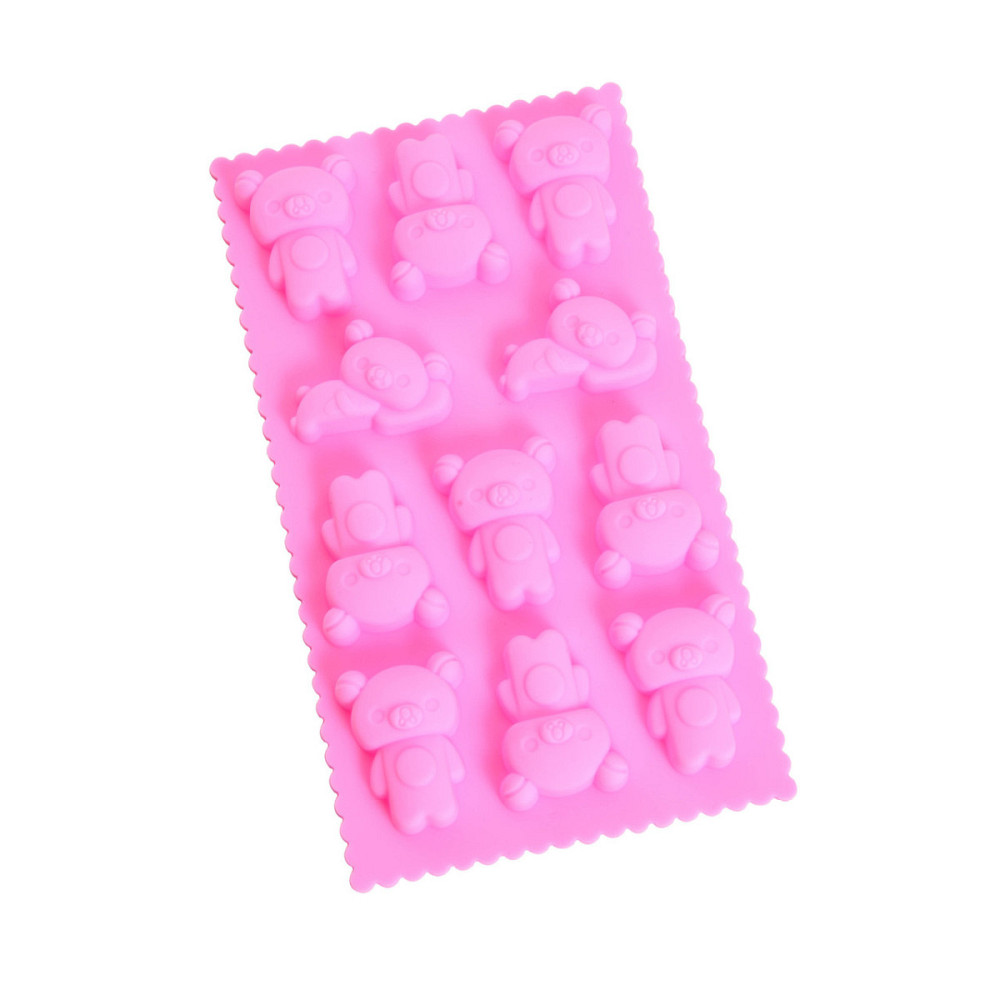 Форма силіконова для випічки Ведмедика 6946 21.5х12х2 см рожева Київ - зображення 1