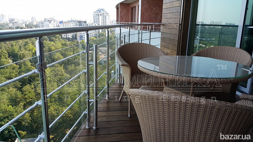 Перила из стекла ограждения из алюминия Одесса - изображение 1