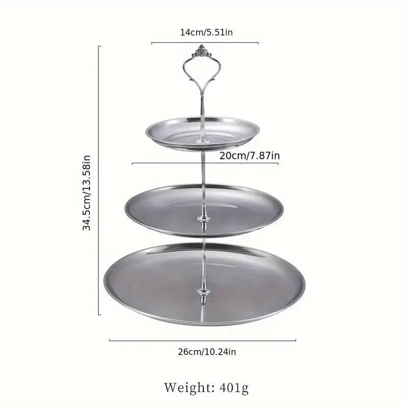 Подставка 3-ярусная для праздничной сервировки серебряная Одеса - зображення 3