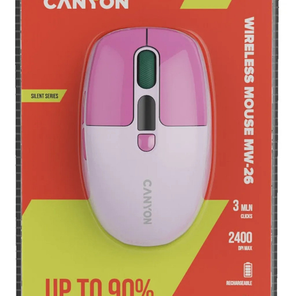 Мышь компьютерная безпроводная Canyon MW-26 Pink CNS-CMSW26P розовая Киев - изображение 10