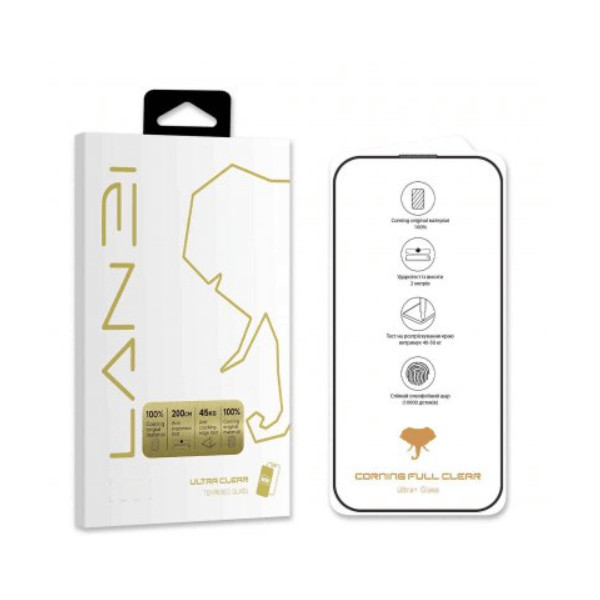 DM Захисне скло Lanbi Ultra+ Corning Glass для iPhone 16 Black (Код товару:39100) Харків - зображення 1