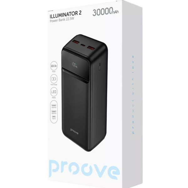 Power Bank Proove Illuminator 2 22.5W 30000mAh Black (PBIP30212201) (Код товару:41286) Харків - зображення 2