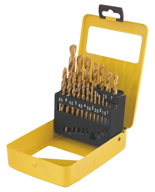 Набор сверл для металла MASTERTOOL 19 шт HSS ТИТАН 1-10 мм metal box 11-0319 Харків - зображення 1