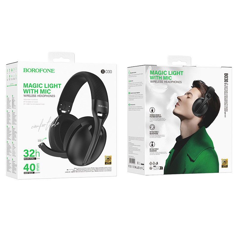 Накладные беспроводные наушники Borofone BO30 Magic light Херсон - изображение 4