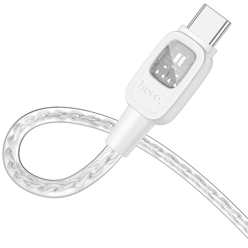 Дата кабель Hoco U124 Stone silicone power-off 60W Type-C to Type-C (1.2m) Херсон - зображення 3