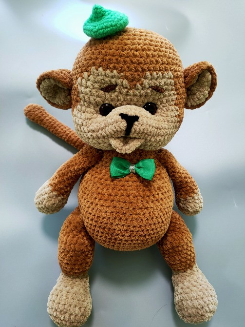 Мавпочка м'яка в'язана іграшка плюшева сувенір подарунок Handmade Нововолынск - изображение 1