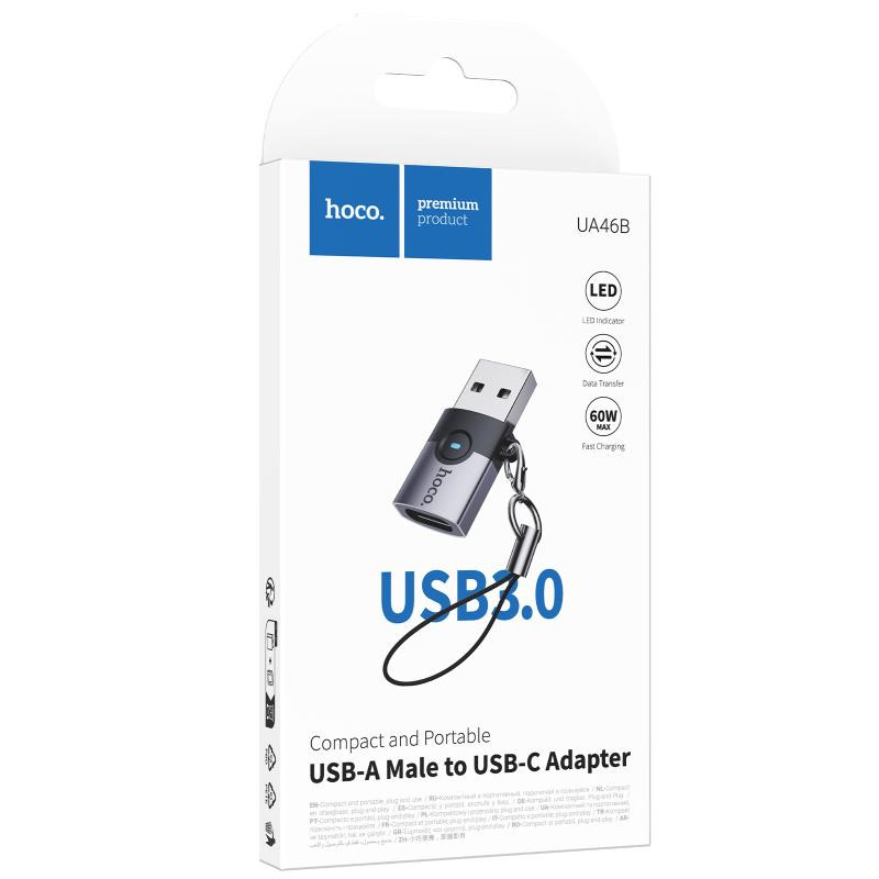 Переходник Hoco UA46B USB Male to Type-C Female USB3.0 Херсон - зображення 2