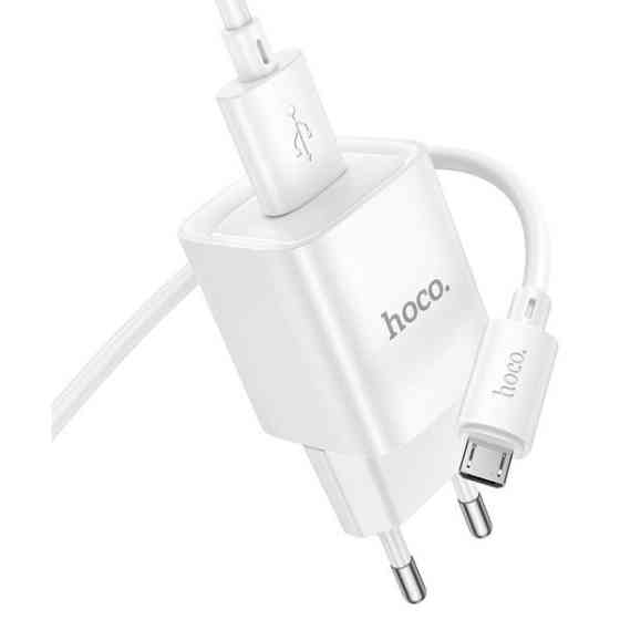 Мережевий зарядний пристрій Hoco C145A Charm QC3.0 18W 1USB 3A with MicroUSB cable White Харьков
