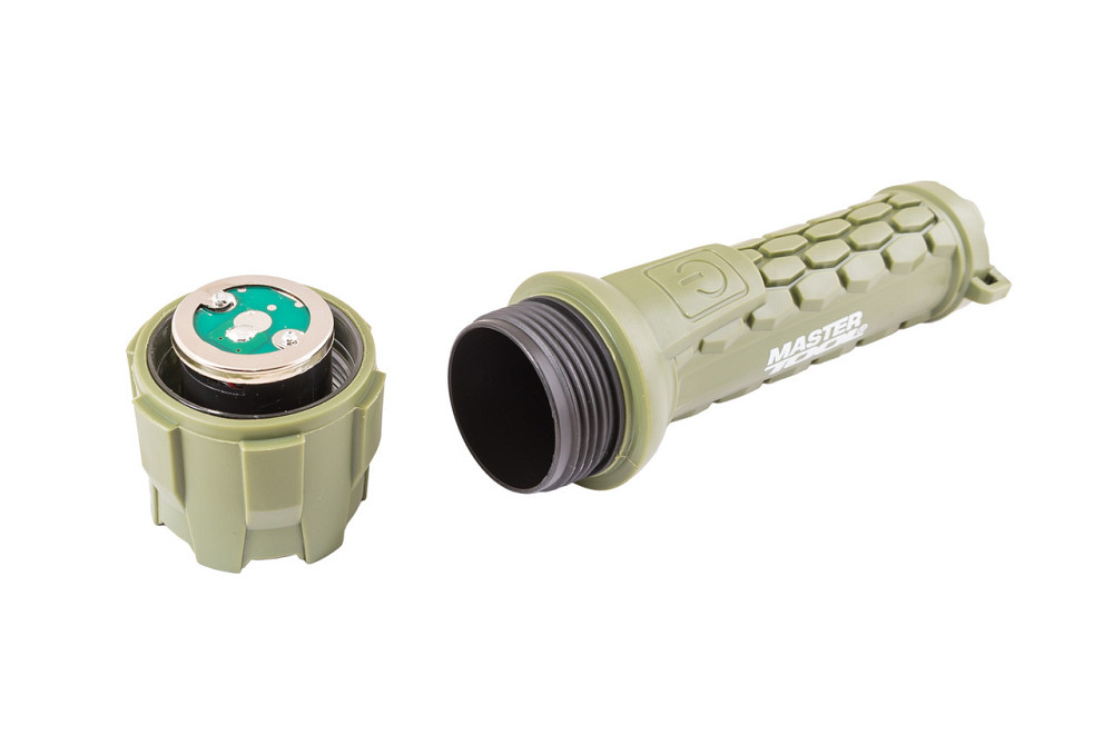 Фонарь водонепроницаемый MASTERTOOL 180х55 мм CREE LED IP66 2xAA PP+PVC 94-0802 Харків - зображення 4