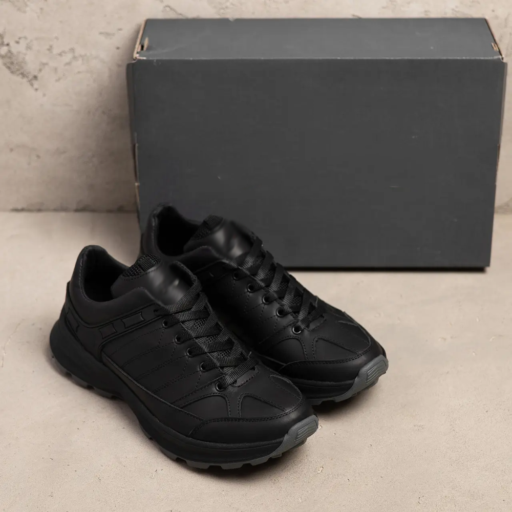 Мужские кожаные кроссовки Clasic Black Київ - зображення 8