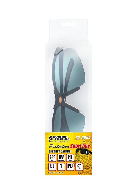 Очки открытые MASTERTOOL SPORTLINE GREY защита от царапин ANTI-SCRATCH мягкий носоупор противоскольз Харьков - изображение 5
