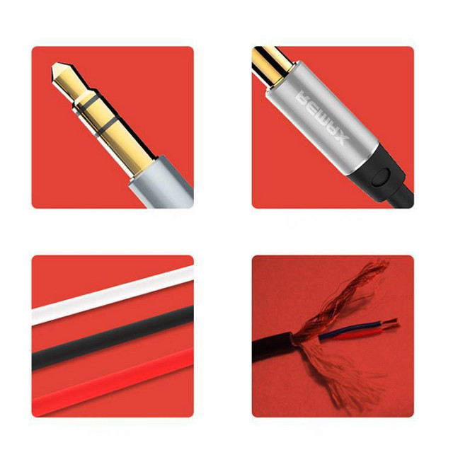 Audio кабель AUX RM-L200 3.5 miniJack male to male 2.0 м black Remax 320102 Київ - зображення 2