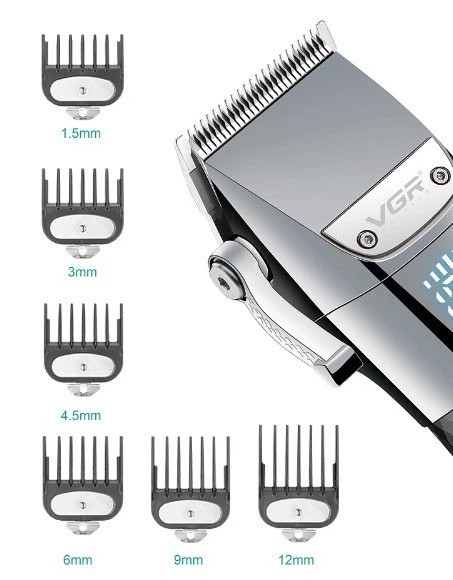 Машинка для стрижки аккумуляторная VGR V-682 7 Вт серебристая Київ - зображення 2