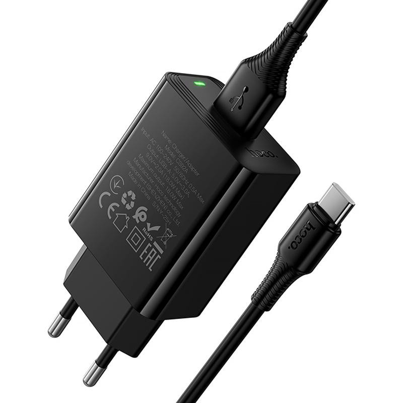 СЗУ Hoco CS92A Leader 18W+QC3.0 (1USB-A) + кабель USB to Type-C Херсон - изображение 4