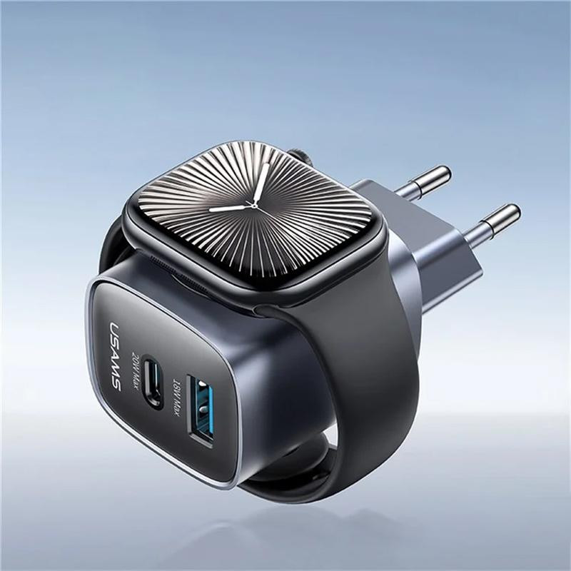 Уценка СЗУ Usams US-CC293 T67 Multifunctional iWatch Charger 20W (1USB-A/1C) Херсон - зображення 2