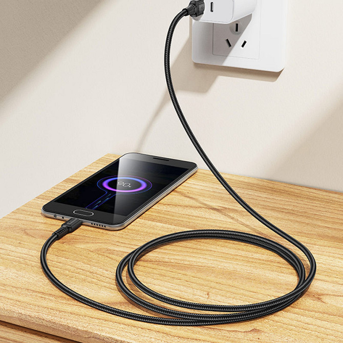 Дата кабель Borofone BX116 Certain USB to Type-C 3A (1m) Херсон - изображение 3